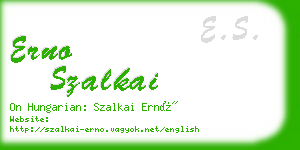 erno szalkai business card